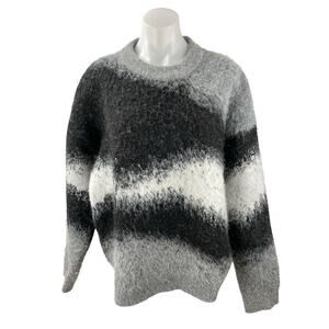 Zara Multicolor Colorblock Crew Neck Long Sleeve Sweatshirt Sweater Top Size L